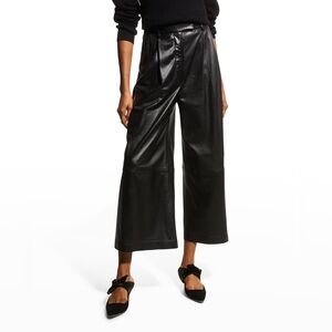 ALTUZARRA Timo High Waist Wide Leg Lambskin Leather Pants FR 36 US 4 Org $1,995